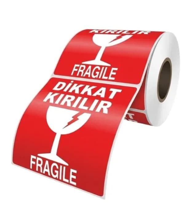 Fragile Handle With Care Warning Label 70x80 mm