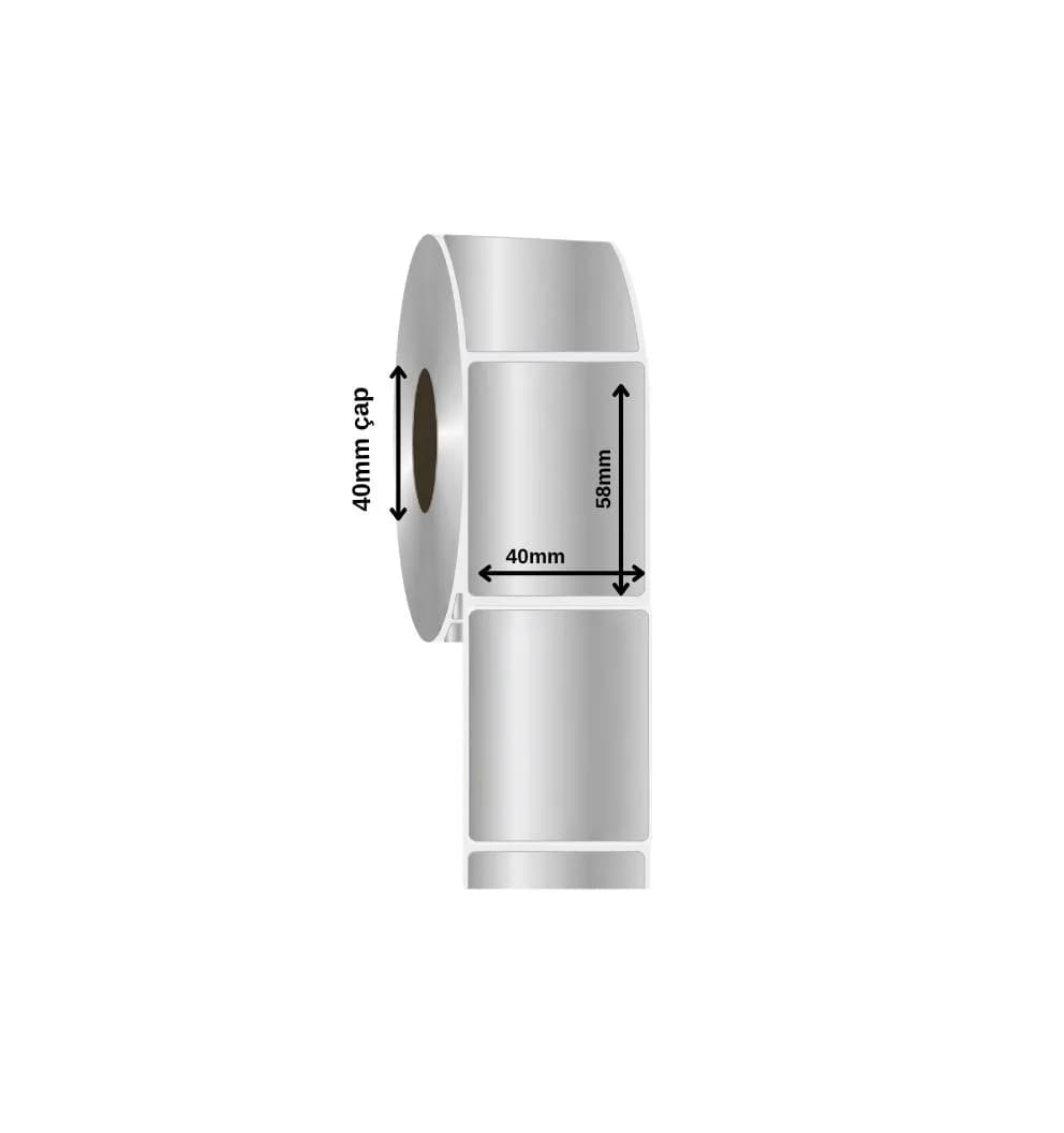 Silver Matte Label 40x58 mm